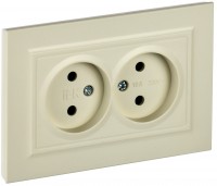 IEK Brite Беж розетка 2-я без заземления, шторок, 10А в сборе BR-R20-10-K10-F фото