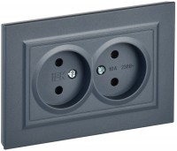 IEK Brite маренго розетка 2-я без заземления, шторок, 10А в сборе BR-R20-10-K35-F фото
