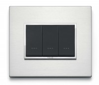Vimar Накладка Eikon Evo на 3 модуля, бриллиантовый алюминий 21653.01 фото