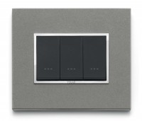 Vimar Накладка Eikon Evo на 3 модуля, серый кварц 21653.53 фото