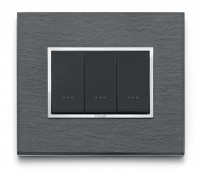 Vimar Накладка Eikon Evo на 3 модуля, сланец 21653.52 фото