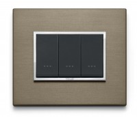 Vimar Накладка Eikon Evo на 3 модуля, темная бронза 21653.05 фото