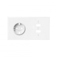 Simon 100 Белый матовый Кит 2 поста, фронт. Накладка на 1 розетку Schuko + 1 з/у 2хUSB 10020205-230 фото