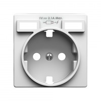Simon 82 Concept Белый матовый Накладка для розетки Schuko с зарядным устройством 2хUSB 8200049-090 фото