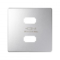 Simon 82 Detail Алюминий Накладка для зарядного устройства 2*USB 8221096-093 фото
