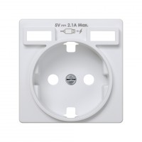 Simon 82 Накладка для розетки Schuko с зарядным устройством 2хUSB белого цвета 8200049-030 фото