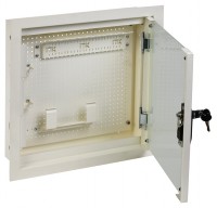 IEK LINEA R ITK LINEA R Шкаф мультимедиа 400х400мм стекл. бел. RAL9016 LR16-4H41-G фото