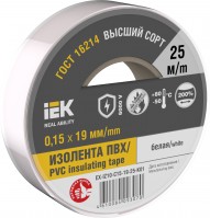 IEK Изолента 0,15х19мм белая 25м EX-IZ10-C15-19-25-K01 фото