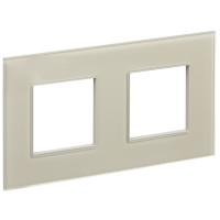 IEK SKANDY Стекло Бежевый Рамка 2-ая SK-F22B SK-M22-G-K10 фото