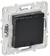 IEK SKANDY Черный Розетка с/з с защитными шторками и крышкой 16А IP44 SK-R11Bl SK-R16-16-44-K02 фото