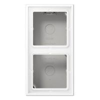 JUNG LS 990 Белый матовый Коробка накладного монтажа 2 поста, с встроенной рамкой LS582AWWM фото