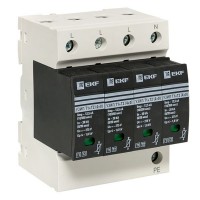 EKF Устройство защиты от импульсных перенапряжений Т1+Т2; Iimp-12,5kA; In-20kA; Uc-275В; 4+0 OV12-4-504 фото