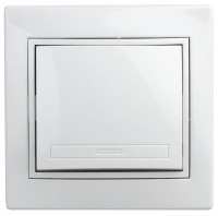 Intro Выключатель Plano 1Э-101-01 одноклавишный 10А-250В, IP20, СУ, без лапок, белый Б0053950 фото