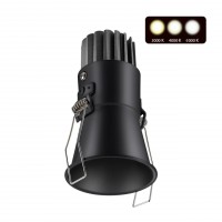 Novotech 358907 SPOT NT22 черный Встраиваемый светодиодный светильник с переключателем цветовой температуры IP20 LED 3000К\4000К\6000К 7W 220V LANG 358907 фото