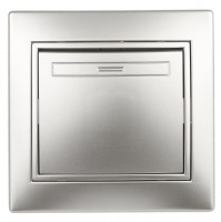 Intro Выключатель Plano 1-101-03 одноклавишный, 10А-250В, IP20, СУ, алюминий Б0053723 фото