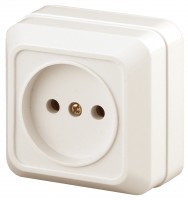 Intro Розетка Quadro 2-201-02 без заземления 2P, 16А-250В, IP20, ОУ, слоновая кость Б0053776 фото