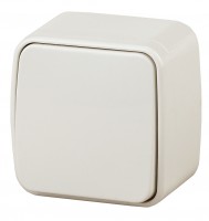 Intro Выключатель Polo 3-101-02 одноклавишный 10A-250В, IP20, ОУ, сл.кость Б0053526 фото