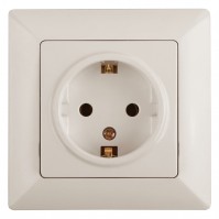 Intro Розетка Solo 4-202-02 с заземлением 2P+E Schuko, 16А-250В, IP20, СУ, слоновая кость Б0053650 фото