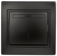 Intro Переключатель Plano 1-103-05 одноклавишный 10А-250В, IP20, СУ, антрацит Б0053750 фото