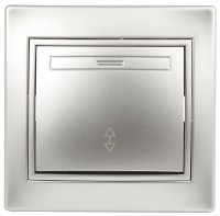 Intro Переключатель Plano 1-103-03 одноклавишный 10А-250В, IP20, СУ, алюминий Б0053746 фото