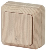 Intro Переключатель Quadro 2-103-11 одноклавишный 10А-250В, IP20, ОУ, сосна Б0053755 фото
