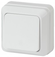 Intro Выключатель Quadro 2Э-101-01 одноклавишный 10А-250В, IP20, ОУ, без монтажной пластины, белый Б0053899 фото