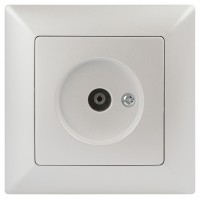 Intro Розетка Solo 4-301-06 TV одиночная, IP20, СУ, Solo, перламутр Б0053992 фото
