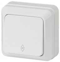 Intro Переключатель Quadro 2-103-01 одноклавишный 10А-250В, IP20, ОУ, белый Б0053749 фото