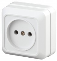 Intro Розетка Quadro 2-201-01 без заземления 2P, 16А-250В, IP20, ОУ, белый Б0053774 фото