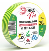 ЭРА Изолента ЭРА PRO PRO150YG ПВХ профессиональная 19мм х 20м 150 мкм, желто-зеленая Б0057290 фото