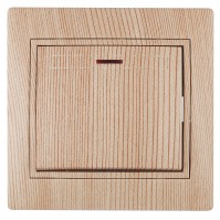 Intro Выключатель Plano 1-102-11 одноклавишный с подсветкой, 10А-250В, IP20, СУ, сосна Б0053740 фото