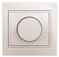 Intro Светорегулятор Plano 1-401-02 (диммер) поворотный, 600Вт 230В, IP20, СУ, Plano, слоновая кость Б0053936 фото