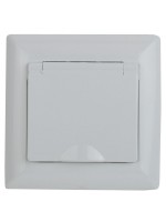 Intro Розетка Solo 4-207-01 с заземлением 2P+E Schuko с крышкой шторками, 16А-250В, IP20, СУ, белый Б0053689 фото
