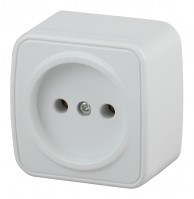 Intro Розетка Polo 3-201-01 без заземления 2P, 16A-250В, IP20, ОУ, белый Б0053550 фото