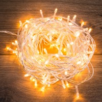 Гирлянда Твинкл-Лайт 20 м, прозрачный ПВХ, 160 LED, цвет теплый белый 303-306 фото