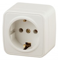 Intro Розетка Polo 3-202-02 с заземлением 2P+E Schuko, 16A-250В, IP20, ОУ, слоновая кость Б0053560 фото