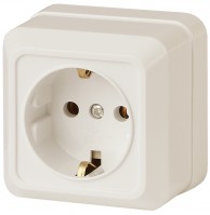 Intro Розетка Quadro 2-202-02 с заземлением 2P+E Schuko, 16А-250В, IP20, ОУ, слоновая кость Б0053785 фото