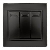 Intro Выключатель Plano 1-106-05 тройной, 10А-250В, IP20, СУ, антрацит Б0053795 фото