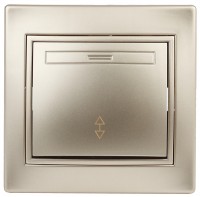 Intro Переключатель Plano 1-103-04 одноклавишный 10А-250В, IP20, СУ, шампань Б0053748 фото