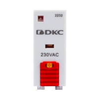 DKC Реле миниатюрное промышленное, 2CO, ком. ток 8А, AgSnO₂, напряжение 230VAC, опция: тест-кнопка+светодиод IR-230AC-2CO-D фото