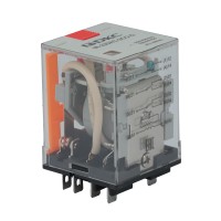 DKC Реле миниатюрное силовое, 3CO, ком. ток 16А, AgSnO₂, напряжение 230V AC,опция: тест-кнопка+светодиод IR-230AC-3CO-D фото