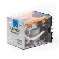DKC Реле миниатюрное силовое, 3CO, ком. ток 16А, AgSnO₂, напряжение 24V DC,опция: тест-кнопка+светодиод+защитный диод IR-24DC-3CO-D фото