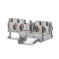 DKC Nuputuk Клемма проходная, зажим push-in, 4 точки подключения, 4 кв.мм, серая VPR-4-QUATTRO-GY фото