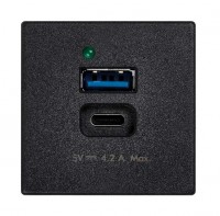 Simon K45 Connect Зарядное устройство USB A+C 5В 4.2A 230В~ цвета графит K126G-14 фото