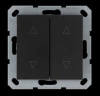 Jasmart Выключатель двухклавишный для штор 10A 250V~ с накладкой, цвет Антрацит G3028B фото
