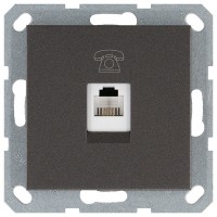 Jasmart Телефонная розетка RJ11 с накладкой, цвет Антрацит G6101B фото