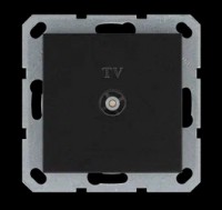 Jasmart Розетка TV Φ9.5mm проходная с накладкой, цвет Антрацит G6002B фото