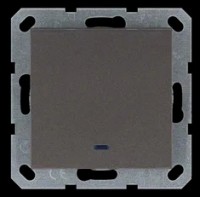 Jasmart Выключатель одноклавишный проходной со светодиодом 10A 250V~ с накладкой, цвет Мокко G3012NZ фото