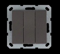 Jasmart Выключатель трехклавишный 10A 250V~ с накладкой, цвет Мокко G3031Z фото