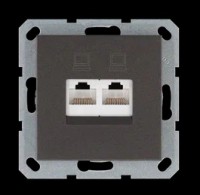 Jasmart Интернет-розетка RJ45 двойная с накладкой, цвет Мокко G6106Z фото